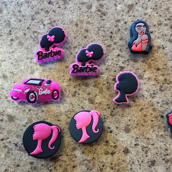 CROCS Barbie Pink‎ and Black Shoe Accents - Picture 3 of 5